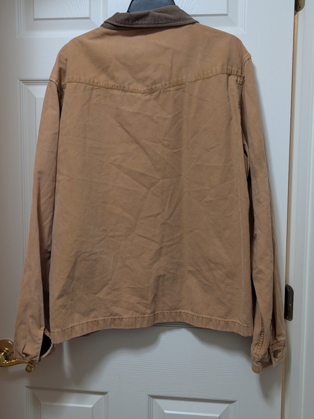 STUSSY Washed Canvas Work Shirt Size Large L Cognac Brown Gold - Picture 3 of 5